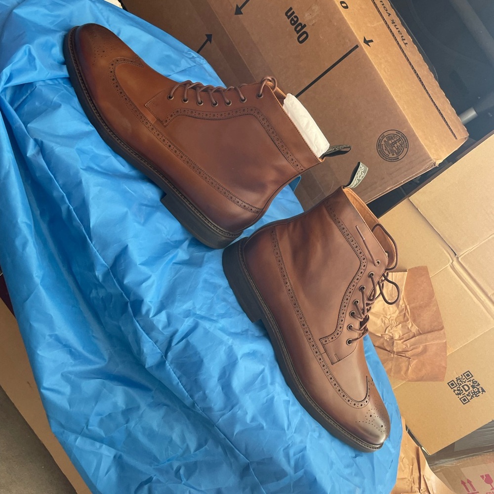 Ralph Lauren Tan Leather Men's Boots .Mens Size 15, New